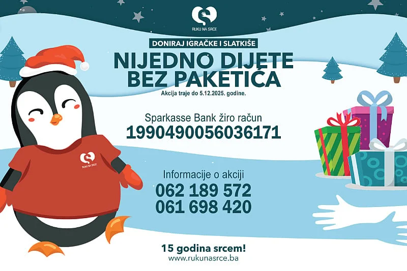 jajce-online_Udruženje “Ruku na srce”: Donirajte igračke ili slatkiše i postanite dio projekta “Nijedno dijete bez paketića”